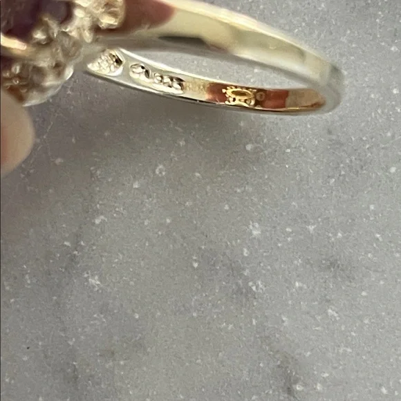 Sterling Silver Vintage Purple Gemstone Ring - Picture 6 of 6